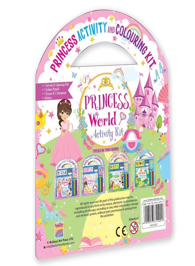 BRIJBASI Hello Friend Princess Colouring and Activity Kit: 24 Colouring Sheets with a Eraser & a Sharpener and 1 Sticker Sheet, 3+ yrs - Image 4